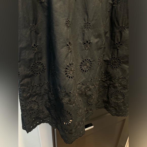 Gap x Doen Dress eyelet ruffle mini dress black sleeveless medium NEW baby doll - Picture 7 of 12